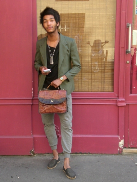 streetstyle homme espadrilles, veste, pantalon