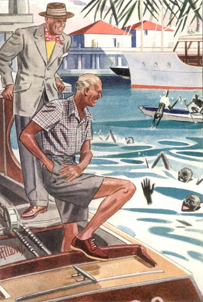 Chaussures sans chaussettes illustration mode homme rétro