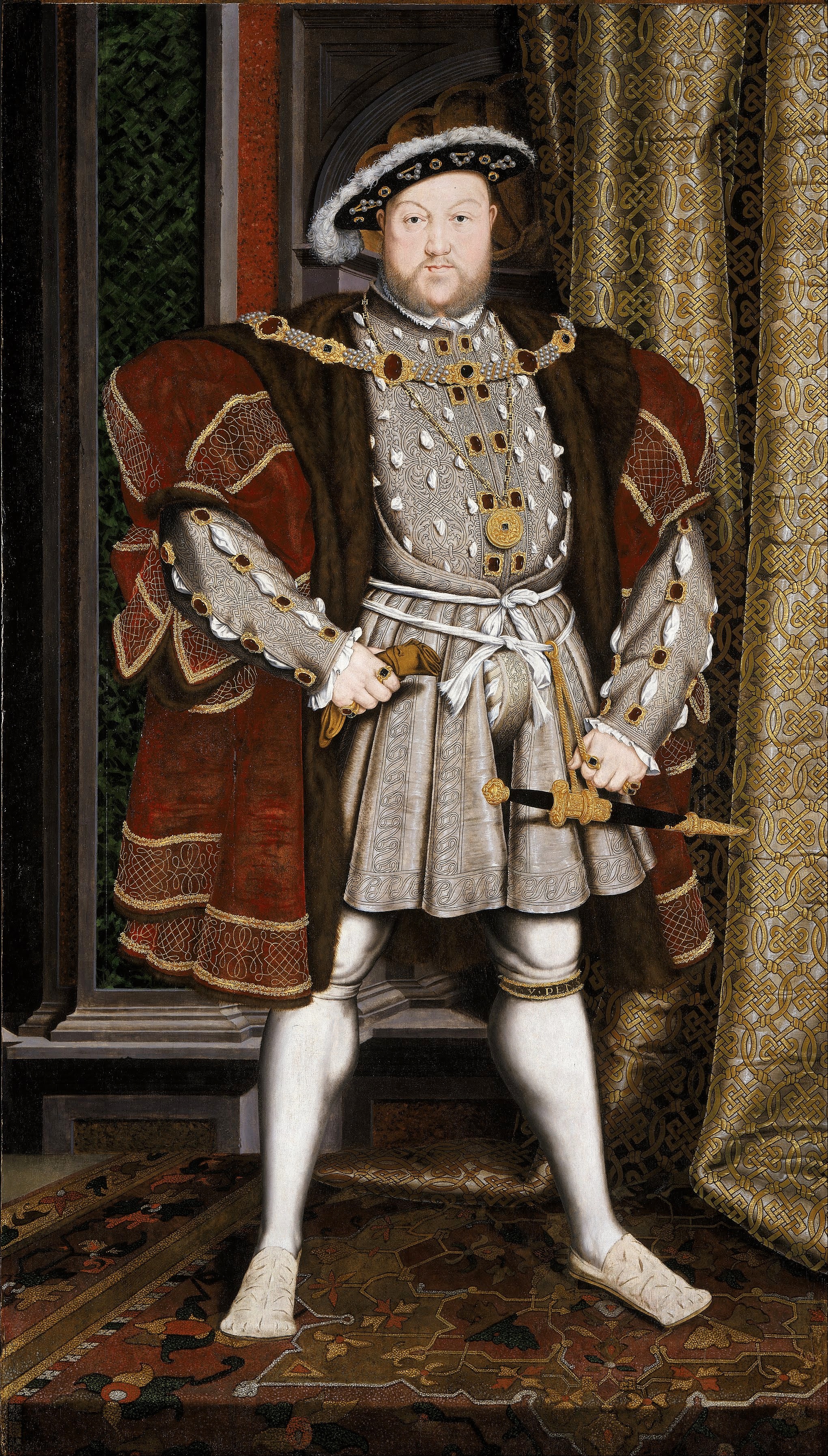 Portrait of Henry VIII chausses chaussettes renaissance