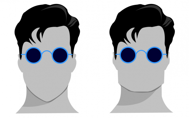 Lunette de soleil ronde et forme de visage Lunette de soleil ronde et forme de visage